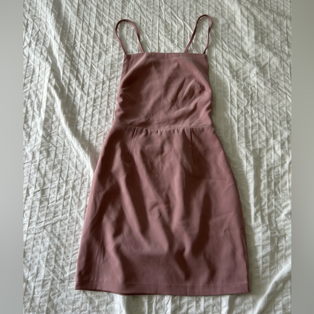 Mauve open back mini dress - Revolve